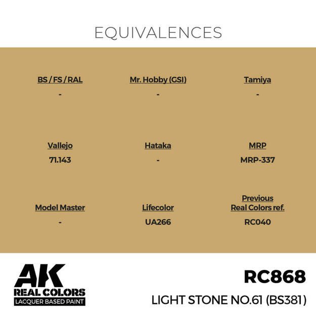 AK Interactive RC868 - Light Stone No.61 (BS381), 17ml 2 AK Interactive RC868 - Light Stone No.61 (BS381), 17ml 2