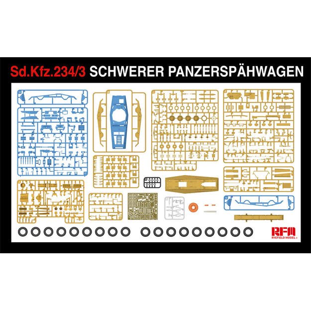 Ryefield Model RM5134 - Sd.Kfz.234/3 Schwerer Panzerspähwagen 7.5cm Stummel, 1/35 1
