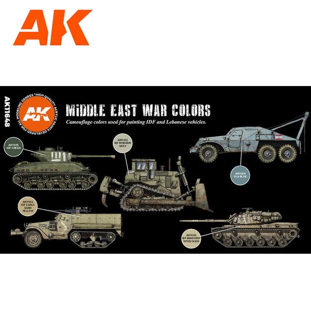 AK Interactive AK11648 - Middle East War Colors 3G, akriliniai dažai