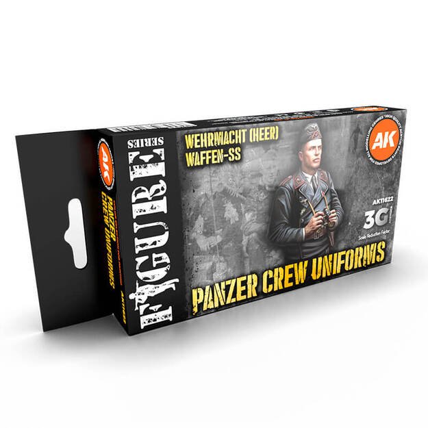 AK Interactive AK11622 - Panzer Crew Black Uniforms Set 3G, akriliniai dažai