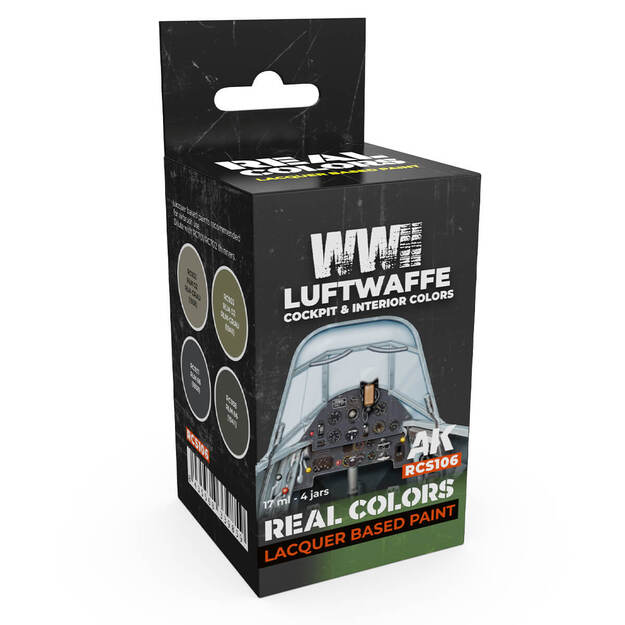 AK-Interactive - RCS106 - Luftwaffe WWII Cockpit & Interior Colors, rinkinys