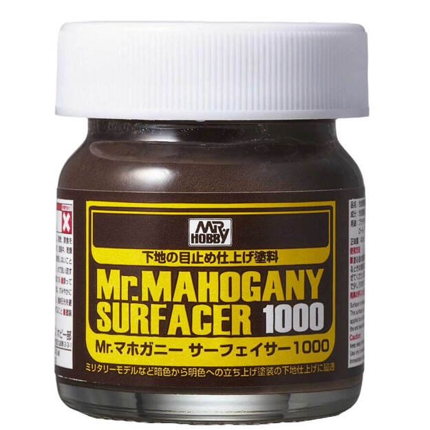 Mr Hobby SF-290 - Mr. Mahogany Surfacer 1000, gruntas (40 ml)