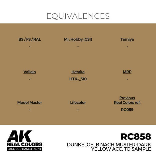 AK Interactive RC858 - Dunkelgelb Nach Muster-Dark Yellow acc. to Sample, 17ml 2 AK Interactive RC858 - Dunkelgelb Nach Muster-Dark Yellow acc. to Sample, 17ml 2