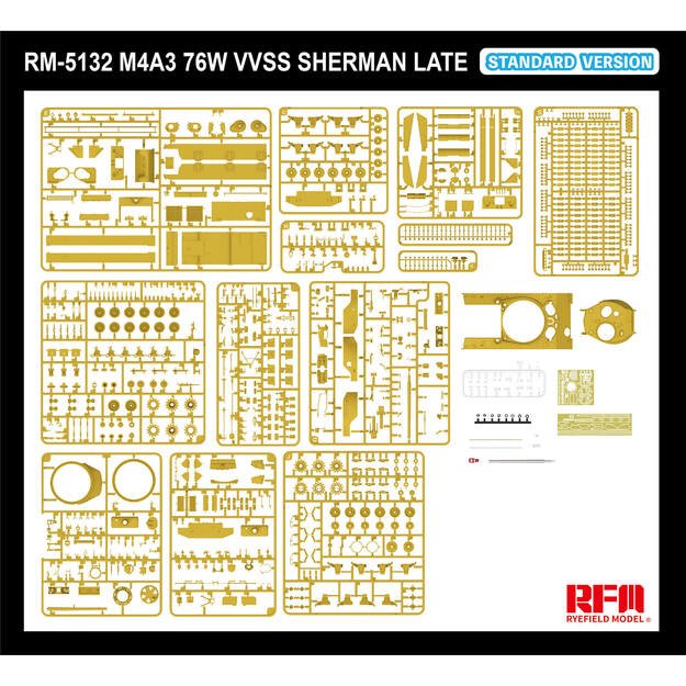 Ryefield Model RM5132 - M4A3 76W VVSS Sherman Late – Standard Version, 1/35 1
