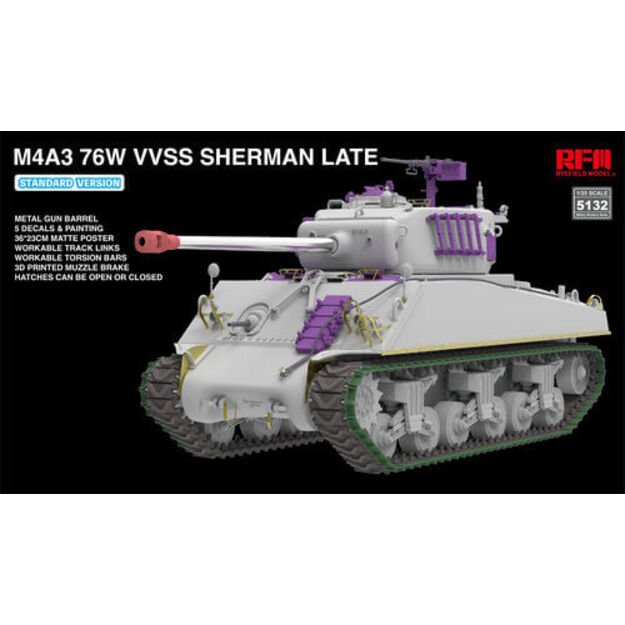 Ryefield Model RM5132 - M4A3 76W VVSS Sherman Late – Standard Version, 1/35