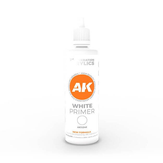 AK Interactive 11240 - White Primer (Gruntas), 100ml