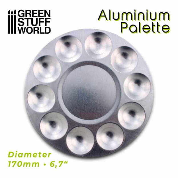 Green Stuff World 1694 - Metalinė Dažų Paletė, 10 Įdubimų