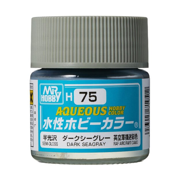 Mr.Hobby H075 - Aqueous Hobby Colors - Dark Seagray, 10ml