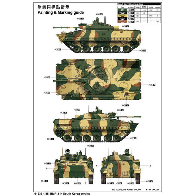 Trumpeter TR01533 -  BMP-3 in South Korea service, 1/35 2