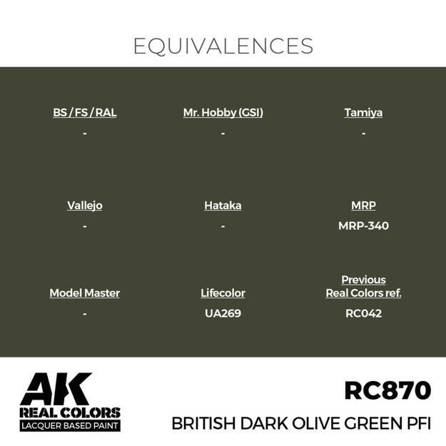 AK Interactive RC870 - British Dark Olive Green PFI, 17ml 2