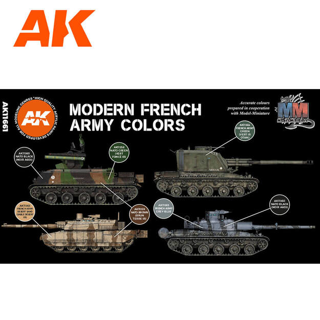 AK Interactive AK11661 - Modern French Afv 3G, akriliniai dažai