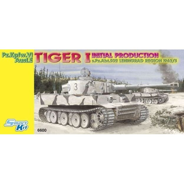 Dragon DR6600 - Tiger I, Initial Production s.Pz.Abt.502 Leningrad Region 1942/3 ~ Smart Kit, 1/35