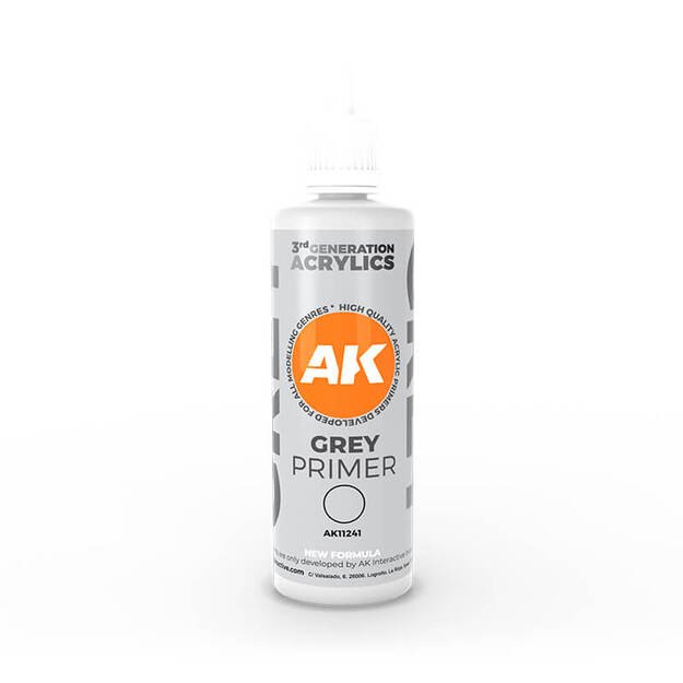 AK-Interactive 11241 - Grey Primer, (Gruntas), 100ml