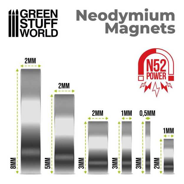 Green Stuff World 11600 -  Neodymium Magnets 2x1mm