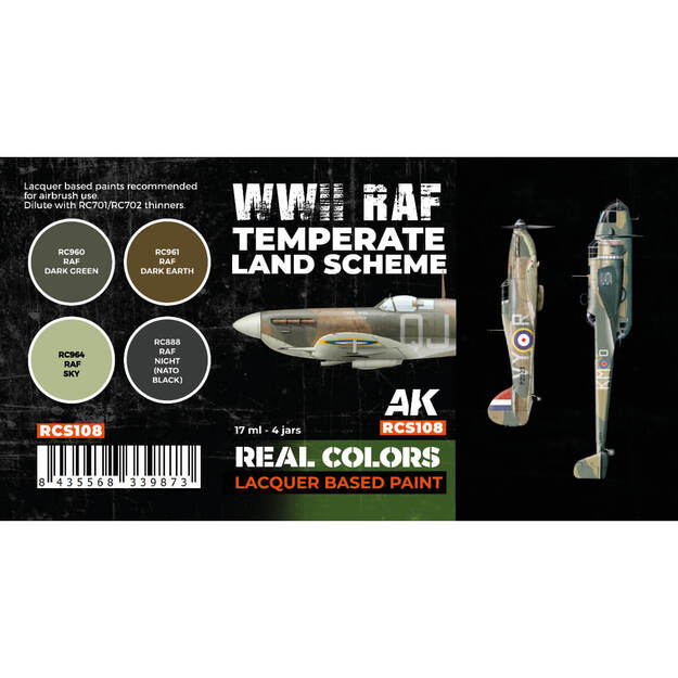 AK-Interactive - RCS108 - RAF WWII Temperate Land Scheme, rinkinys