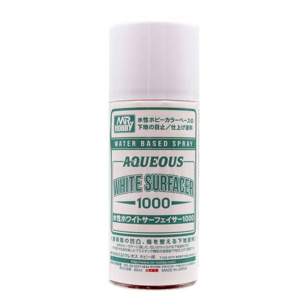 Mr.Hobby B-612 - Aqueous White Surfacer 1000, baltas, aerozolis