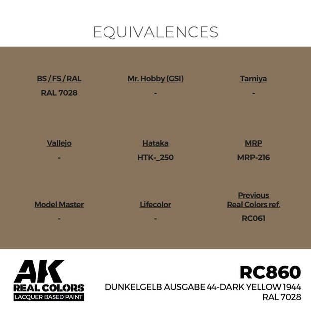 AK Interactive RC860 - Dunkelgelb Ausgabe 44-Dark Yellow 1944 RAL 7028, 17ml 2 AK Interactive RC860 - Dunkelgelb Ausgabe 44-Dark Yellow 1944 RAL 7028, 17ml 2