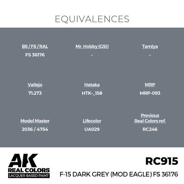 AK Interactive RC915 - F-15 Dark Grey (MOD EAGLE) FS 36176, 17ml 2