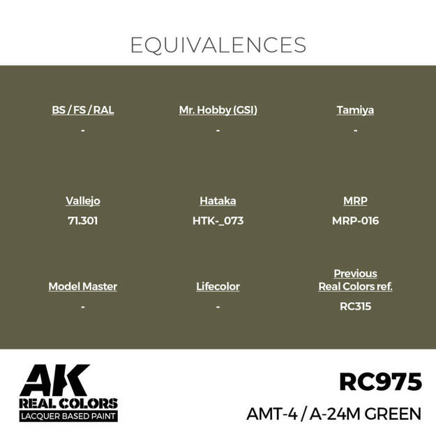 AK Interactive RC975 - AMT-4 / A-24M Green, 17ml 2
