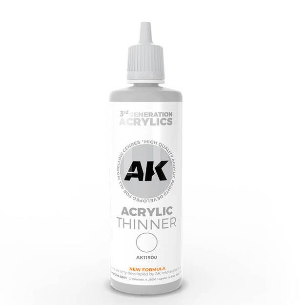 AK Interactive AK11500 - Acrylic Thinner - skiediklis, 3rd Gen, 100ml