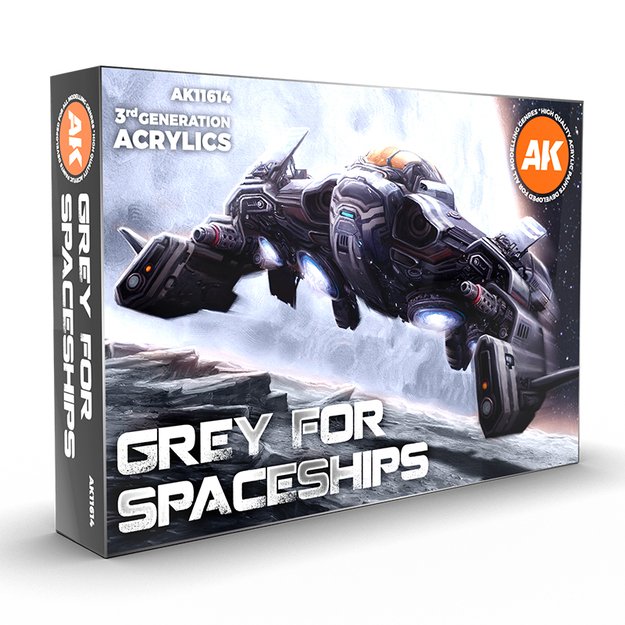 AK Interactive AK11614 - Grey For Spaceships Set, akriliniai dažai