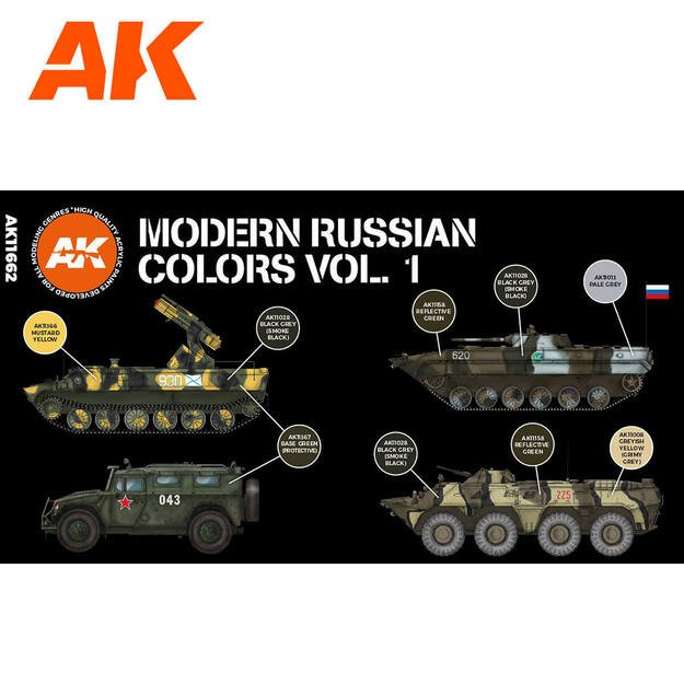 AK Interactive AK11662 - Modern Russian Colours Vol 1 3G, akriliniai dažai