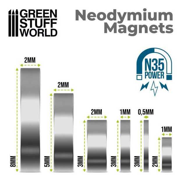 Green Stuff World 9052 - Neodimio magnetai 3x1mm