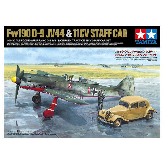 Tamiya TA25213 - Focke-Wulf Fw190 D-9 JV44 & Citroen 11CV Staff Car Set , 1/48