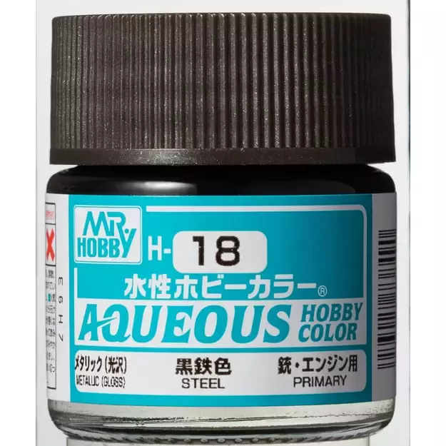 Mr.Hobby H018 - Aqueous Hobby Colors - Steel, 10ml