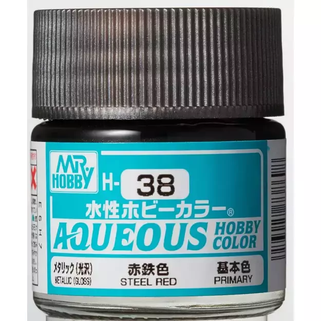 Mr.Hobby H038 - Aqueous Hobby Colors - Steel Red, 10ml