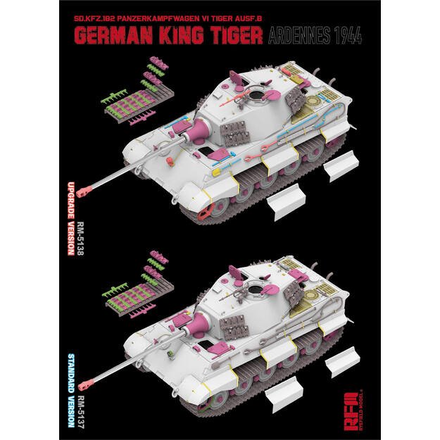 Ryefield Model RM5138 - Sd.Kfz.182 Panzerkampfwagen VI Tiger Ausf.B “King Tiger” – Ardennes 1944 UPDATED Version, 1/35 3