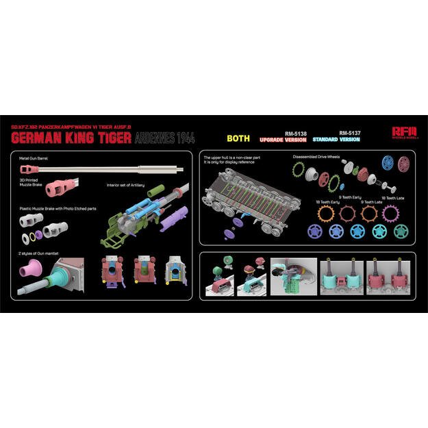 Ryefield Model RM5138 - Sd.Kfz.182 Panzerkampfwagen VI Tiger Ausf.B “King Tiger” – Ardennes 1944 UPDATED Version, 1/35 7