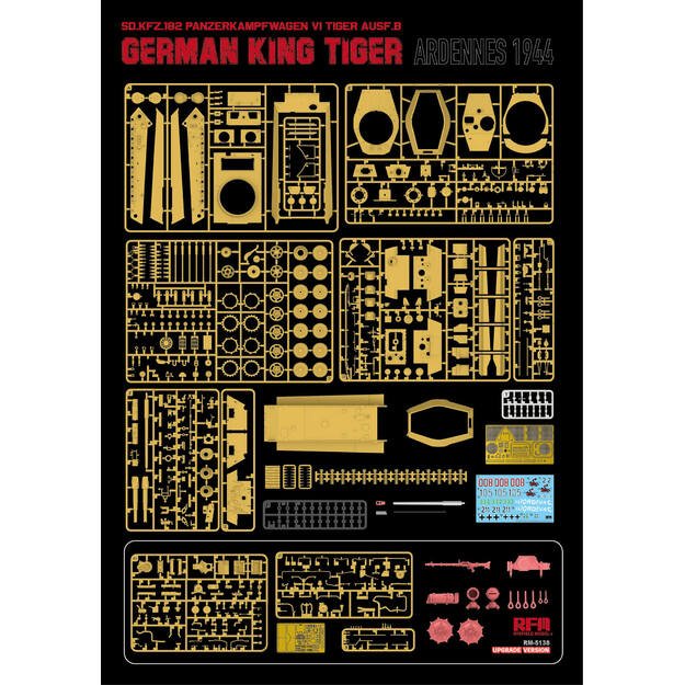 Ryefield Model RM5138 - Sd.Kfz.182 Panzerkampfwagen VI Tiger Ausf.B “King Tiger” – Ardennes 1944 UPDATED Version, 1/35 1
