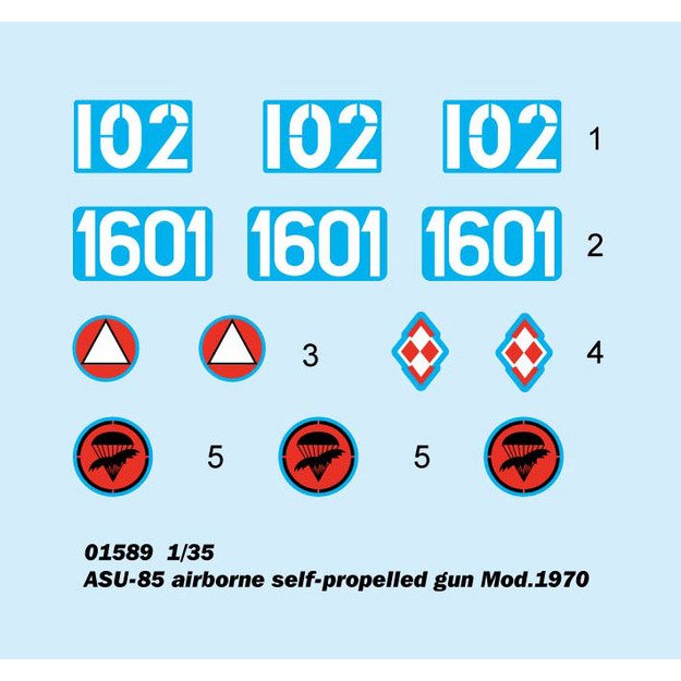 Trumpeter TR1589 - Russian ASU-85 airborne self-propelled gun Mod.1970, 1/35