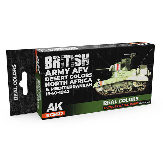 AK-Interactive - RCS127 - British Army AFV Desert Colors Set - North Africa and Mediterranean (1940-1943), rinkinys