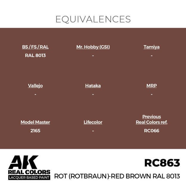 AK Interactive RC863 - Rot (Rotbraun)-Red Brown RAL 8013, 17ml 2