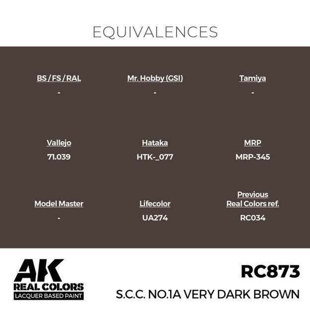 AK Interactive RC873 - S.C.C. No.1A Very Dark Brown, 17ml 2 AK Interactive RC873 - S.C.C. No.1A Very Dark Brown, 17ml 2