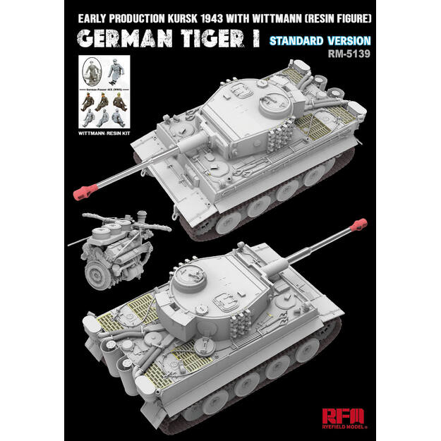 Ryefield Model RM5139 - Sd.Kfz.181Tiger I Early Producion Kursk 1943 with Wittmann (Resin Figure) – Standard Version, 1/35 1
