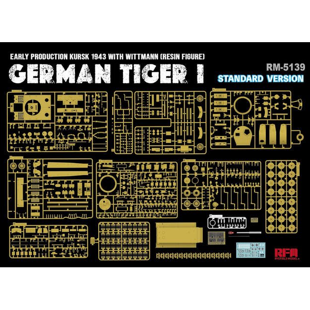 Ryefield Model RM5139 - Sd.Kfz.181Tiger I Early Producion Kursk 1943 with Wittmann (Resin Figure) – Standard Version, 1/35 2