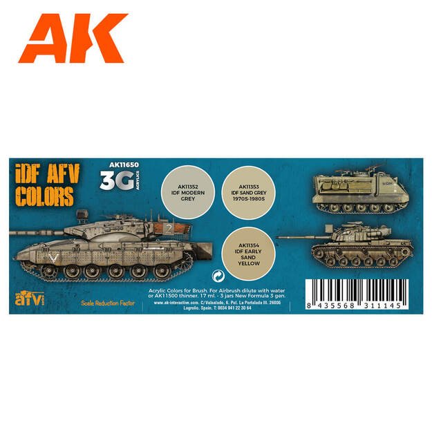 AK Interactive AK11650 - Idf Afv Color Combos, akriliniai dažai