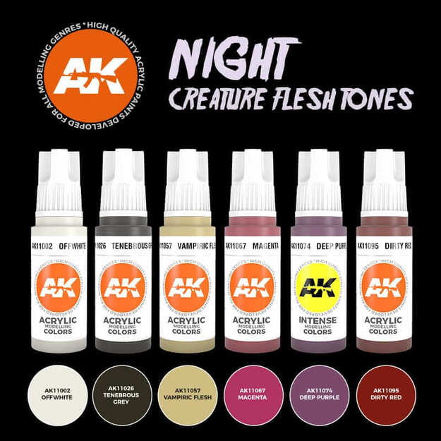 AK Interactive AK11602 - Night Creatures Flesh Tones, akriliniai dažai