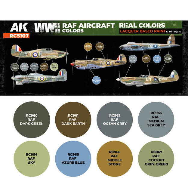 AK-Interactive - RCS107 - RAF WWII Aircraft Colors Set, rinkinys