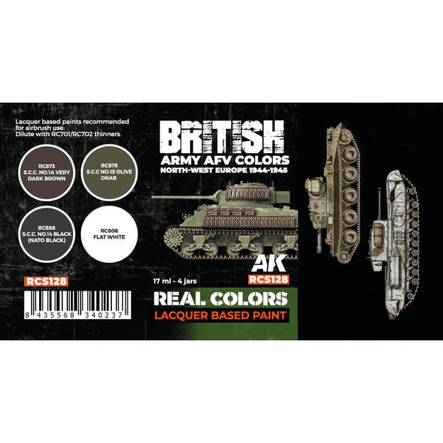 AK-Interactive - RCS128 - British Army AFV Colors Set, rinkinys