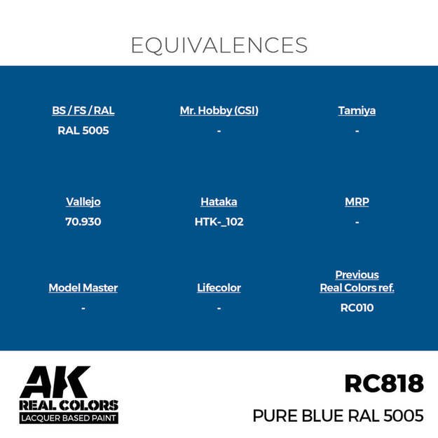 AK Interactive RC818 – Pure Blue RAL 5005, 17ml 2