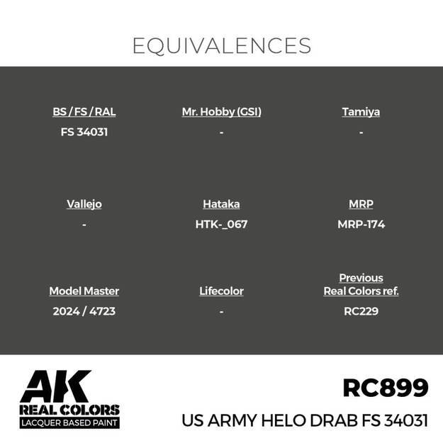 AK Interactive RC899 - US Army Helo Drab FS 34031, 17ml 2 AK Interactive RC899 - US Army Helo Drab FS 34031, 17ml 2
