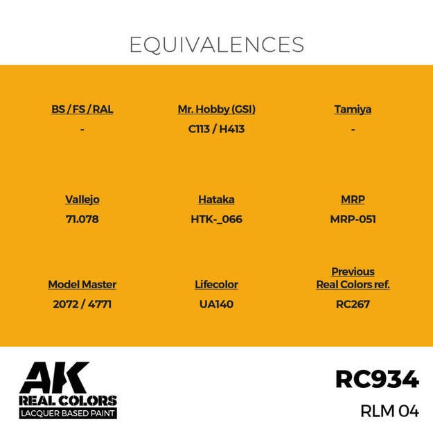 AK Interactive RC934 - RLM 04, 17ml 2 AK Interactive RC934 - RLM 04, 17ml 2