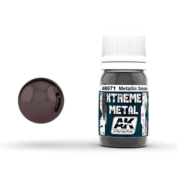 AK Interactive AK671 - Xtreme Metal Smoke Metallic, metalikai, 30ml