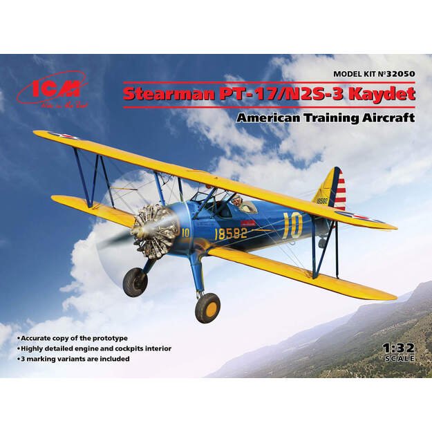 ICM IC32050 - Stearman PT-17/N2S-3 Kaydet , American Training Aircraft, 1/32