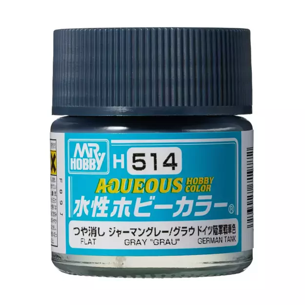 Mr.Hobby H514 - Aqueous Hobby Colors - Dark Gray Gray "Grau'', 10ml