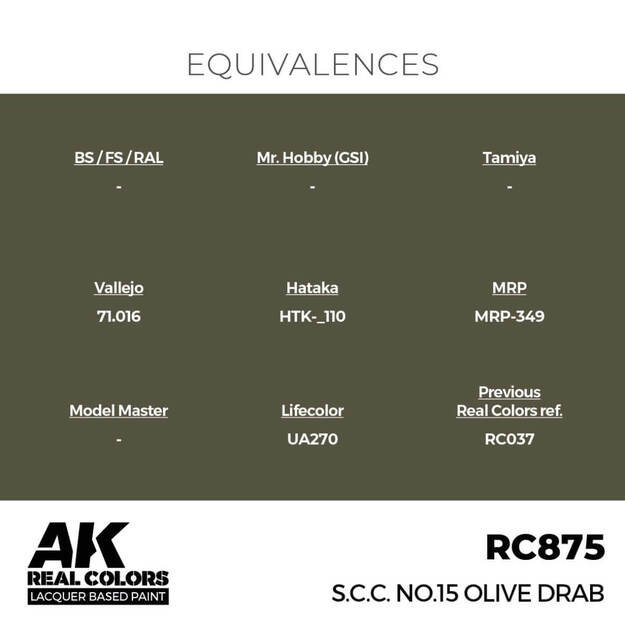 AK Interactive RC875 - S.C.C. No.15 Olive Drab, 17ml 2 AK Interactive RC875 - S.C.C. No.15 Olive Drab, 17ml 2